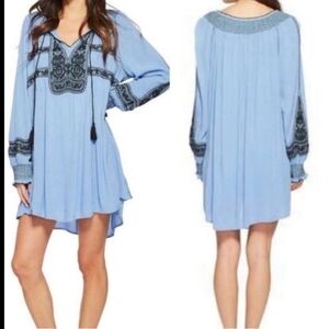 Free People Wind Willow Embroidered Mini Dress - Size Small - NWT